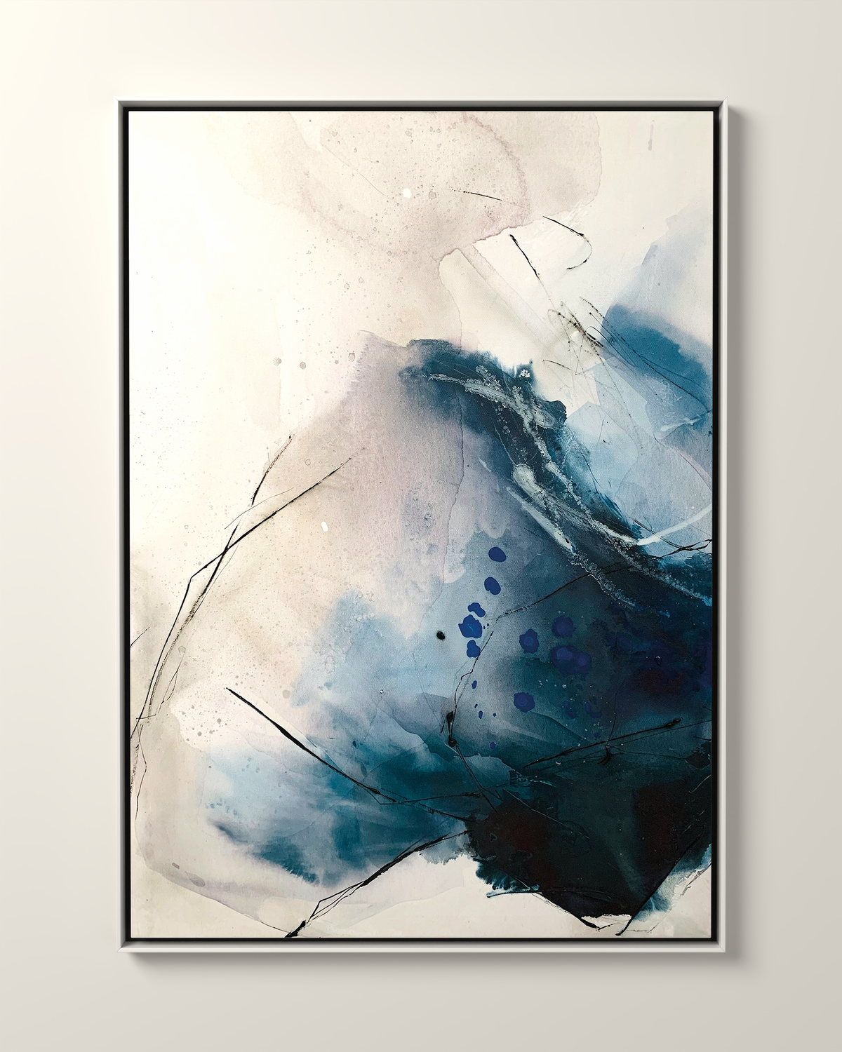 Onda 1 Canvas Artwork in a White frame | KUNAL TREHAN Casa Maison Home