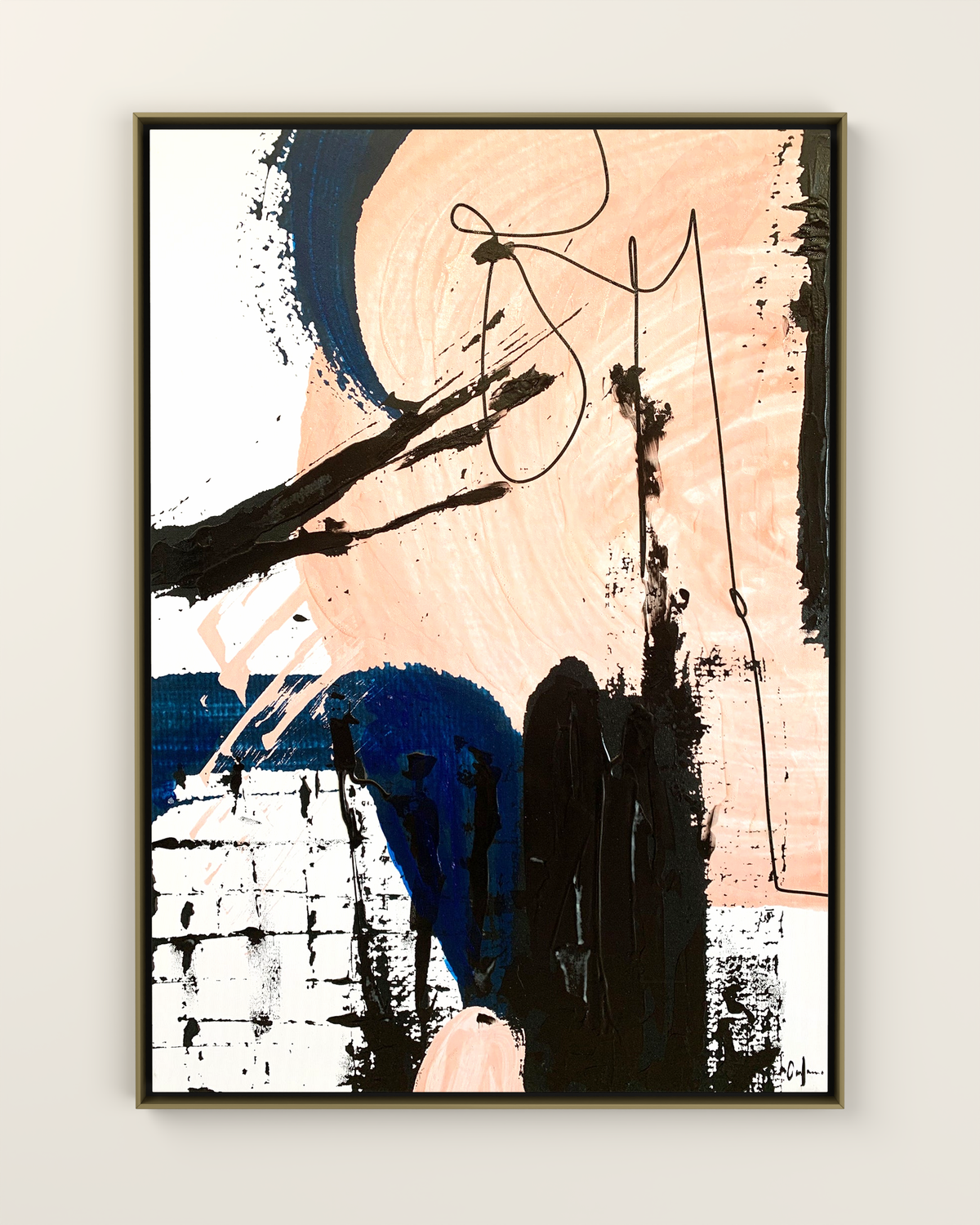 Pendula 1 Canvas Artwork in a Golden frame | KUNAL TREHAN Casa Maison Home