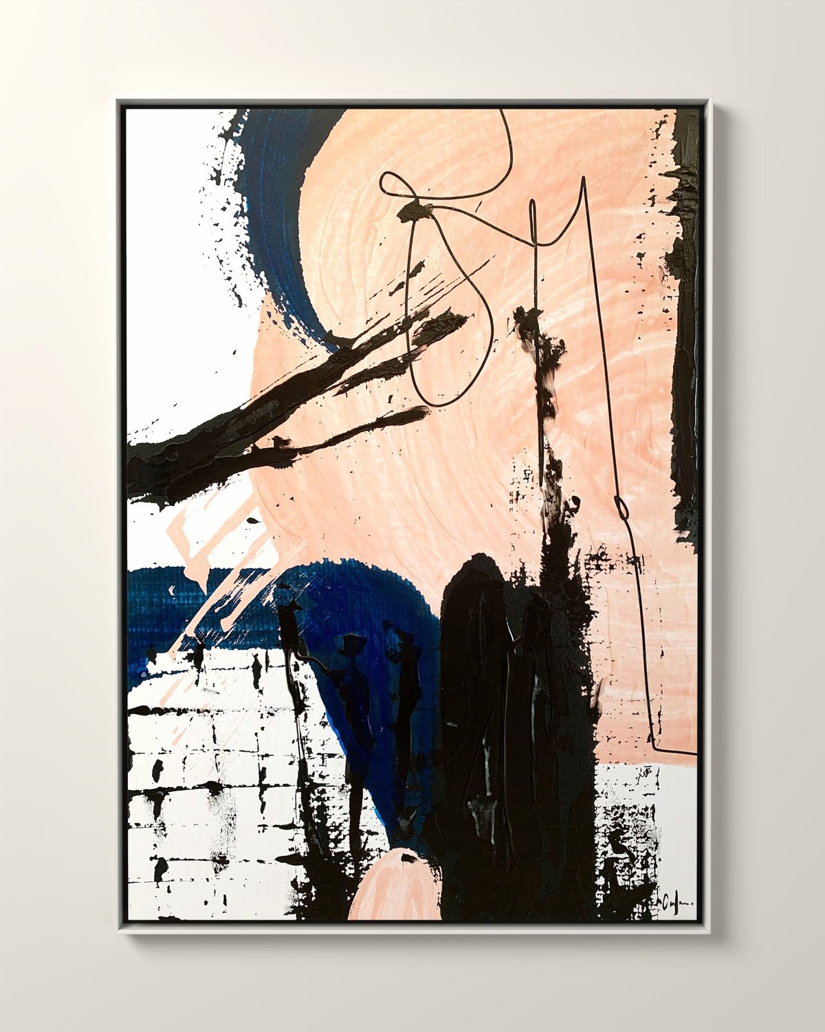 Pendula 1 Canvas Artwork in a White frame | KUNAL TREHAN Casa Maison Home