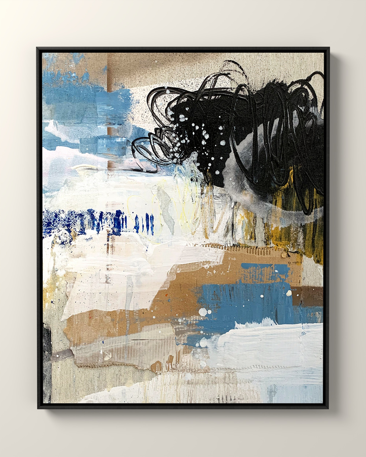 Rivetta Canvas Artwork in a Black float frame | KUNAL TREHAN Casa Maison Home