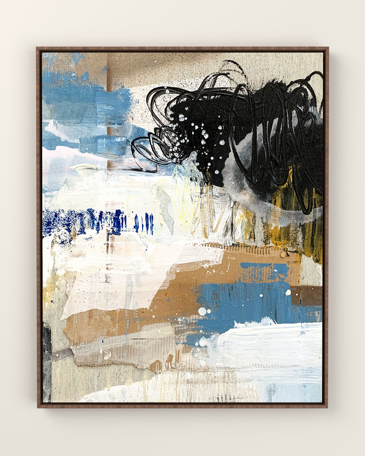 Rivetta Canvas Artwork in a Walnut float frame | KUNAL TREHAN Casa Maison Home