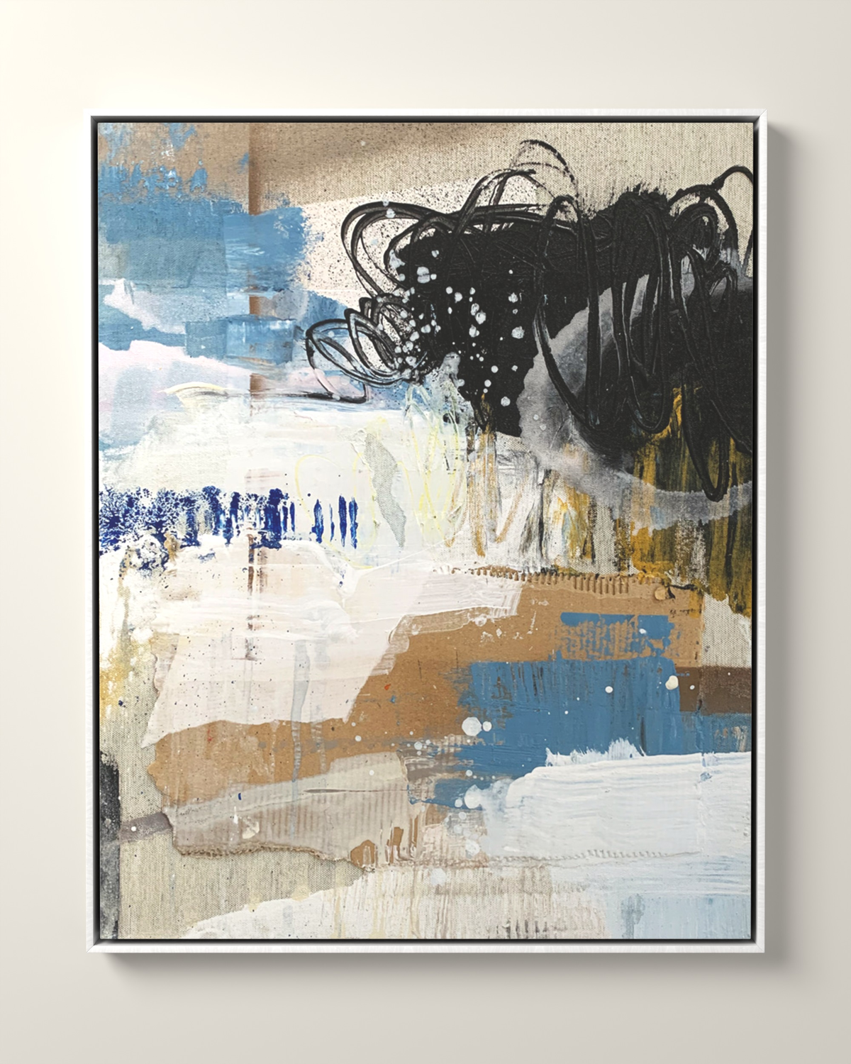 Rivetta Canvas Artwork in a White float frame | KUNAL TREHAN Casa Maison Home