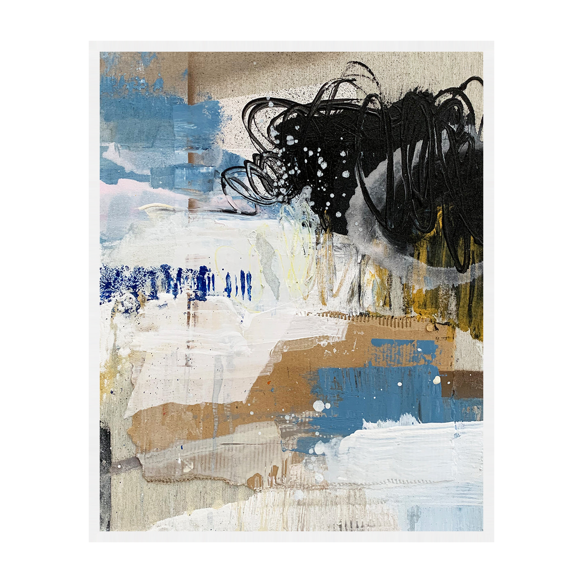 Rivetta Canvas Artwork - White