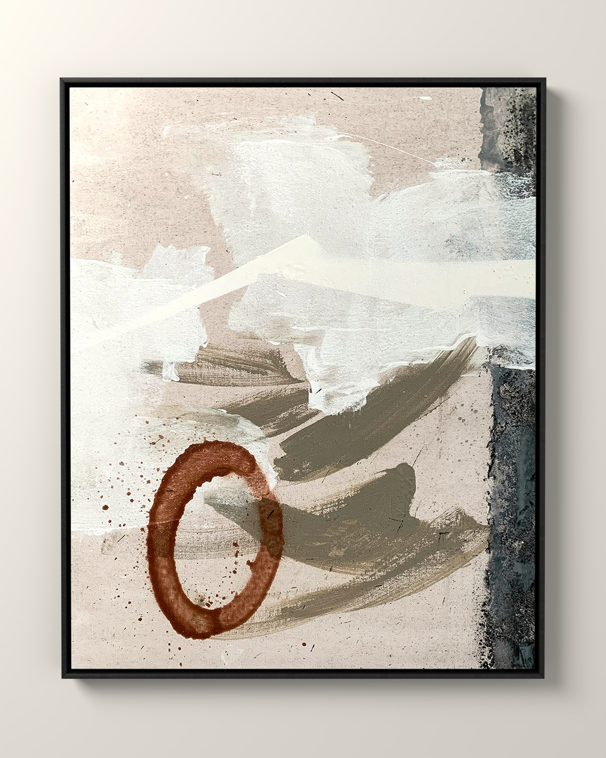 Rossa Canvas Artwork in a Black float frame | KUNAL TREHAN Casa Maison Home