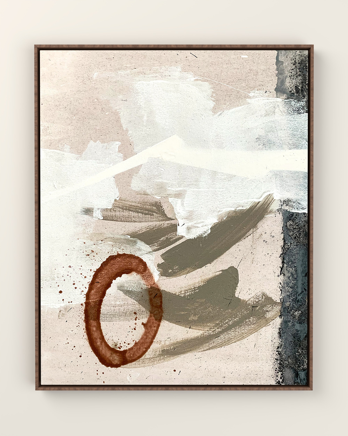 Rossa Canvas Artwork in a Walnut float frame | KUNAL TREHAN Casa Maison Home