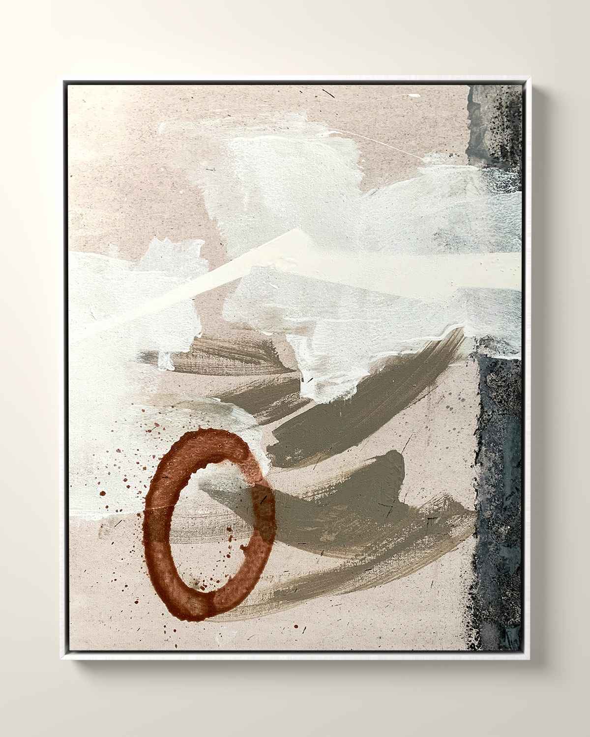 Rossa Canvas Artwork in a White float frame | KUNAL TREHAN Casa Maison Home