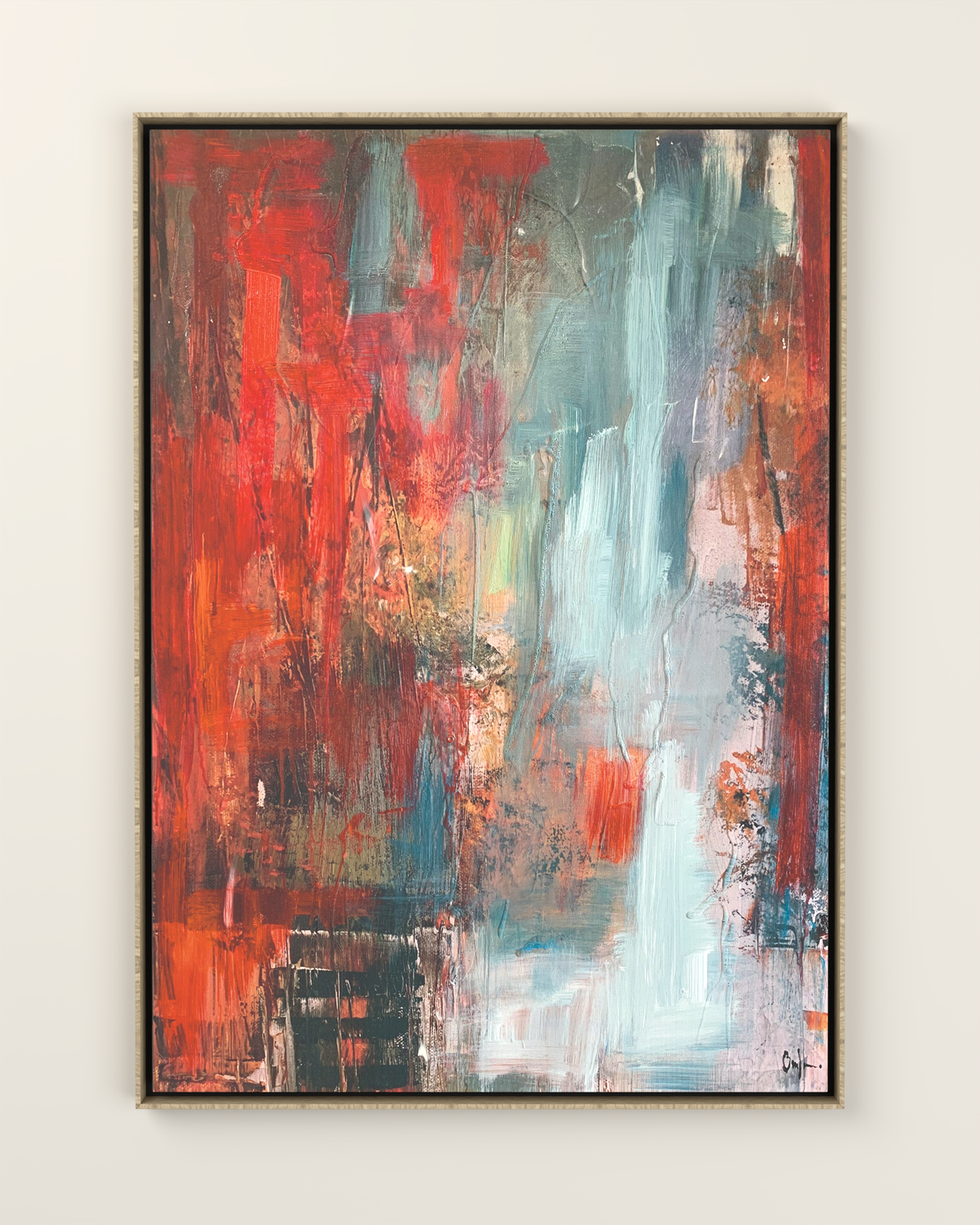 Rovella 1 Canvas Artwork in an Oak frame | KUNAL TREHAN Casa Maison Home