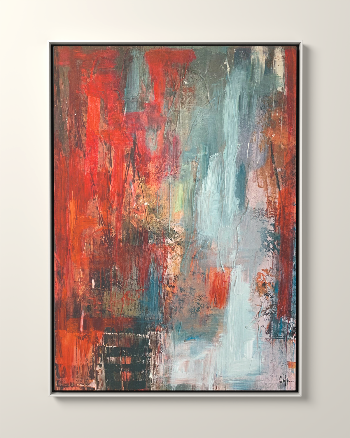 Rovella 1 Canvas Artwork in a White frame | KUNAL TREHAN Casa Maison Home