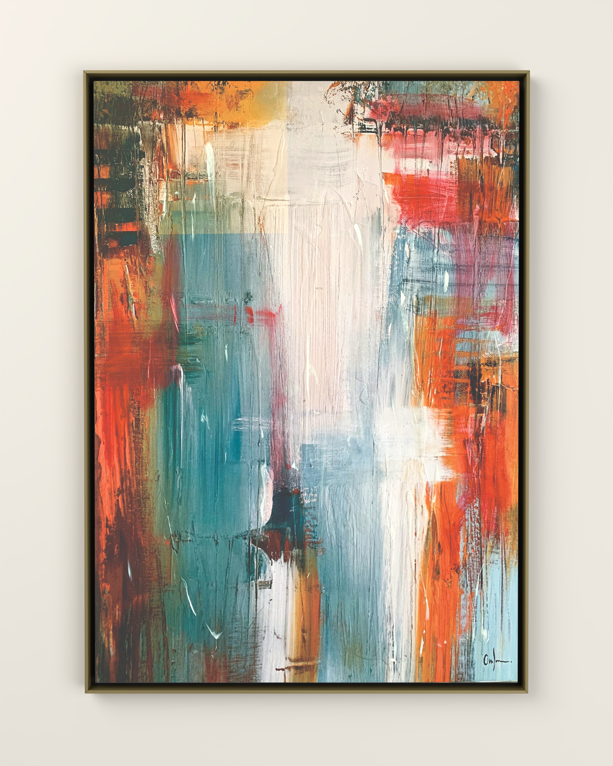 Rovella 2 Canvas Artwork in a Golden frame | KUNAL TREHAN Casa Maison Home