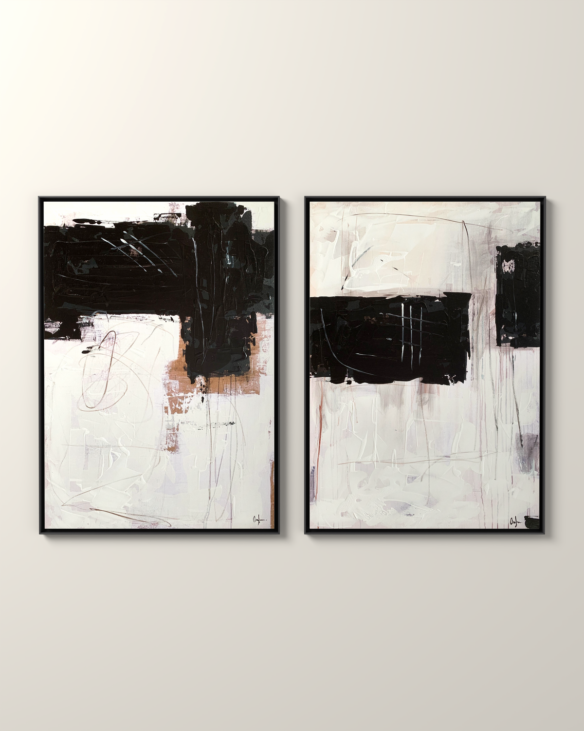 Sartoria 1 & 2 Canvas Artwork - Set of 2 in a Black frame | KUNAL TREHAN Casa Maison Home