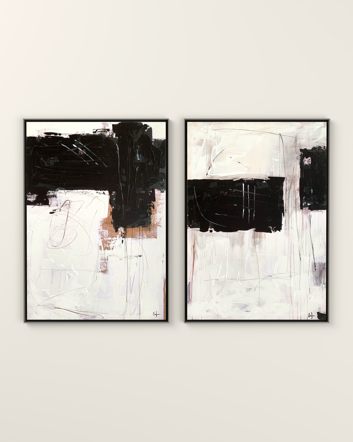 Sartoria 1 & 2 Canvas Artwork - Set of 2 in a Silver frame | KUNAL TREHAN Casa Maison Home
