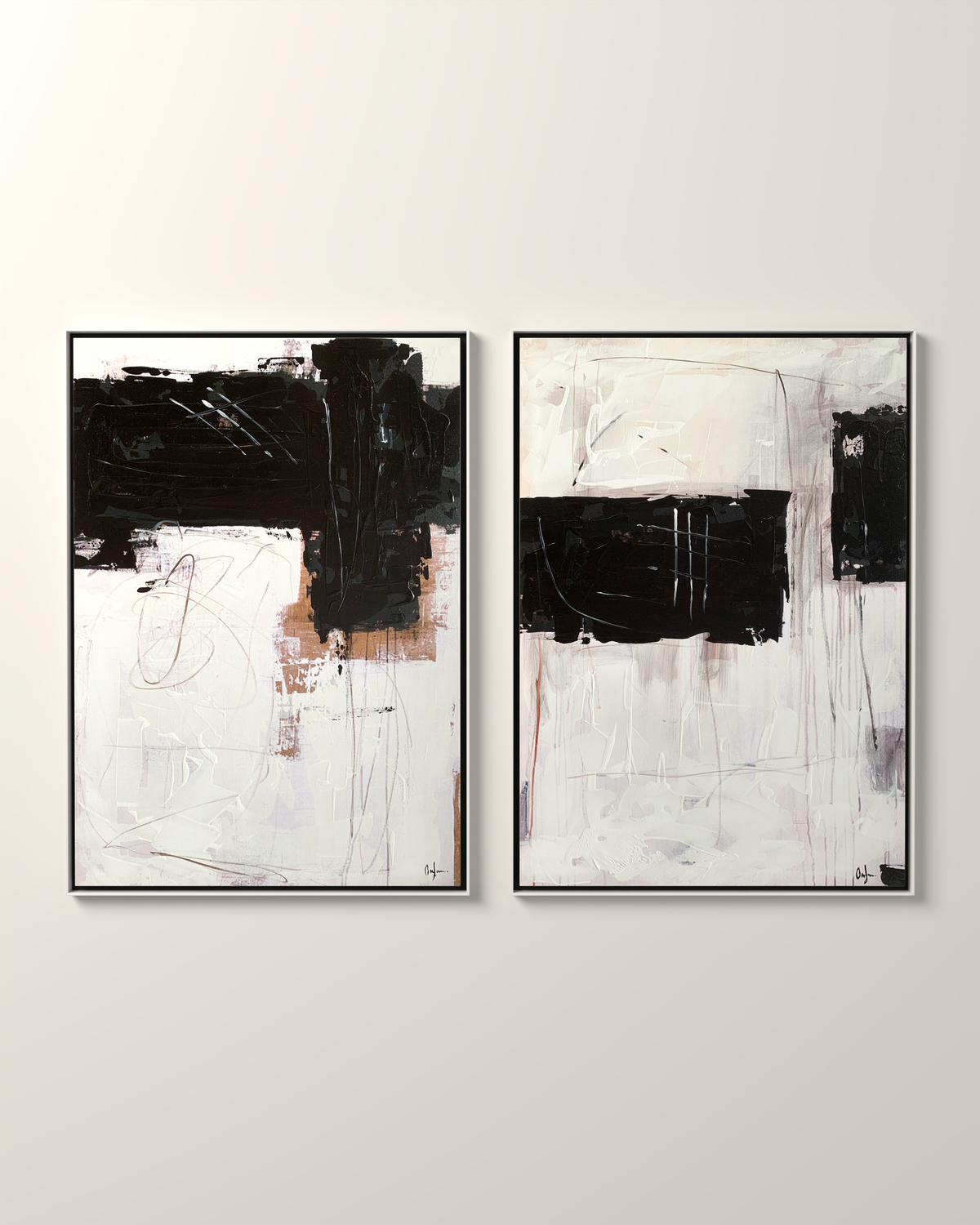 Sartoria 1 & 2 Canvas Artwork - Set of 2 in a White frame | KUNAL TREHAN Casa Maison Home