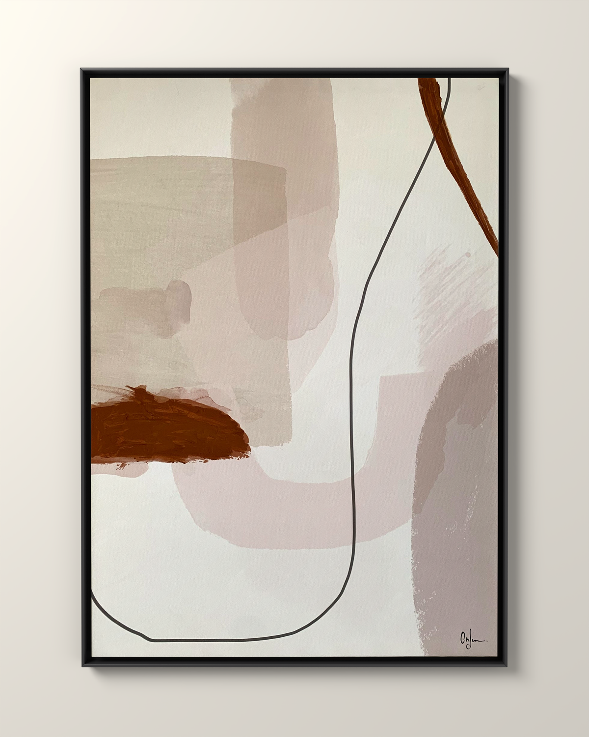 Siena Trace Canvas Artwork in a Black frame | KUNAL TREHAN Casa Maison Home