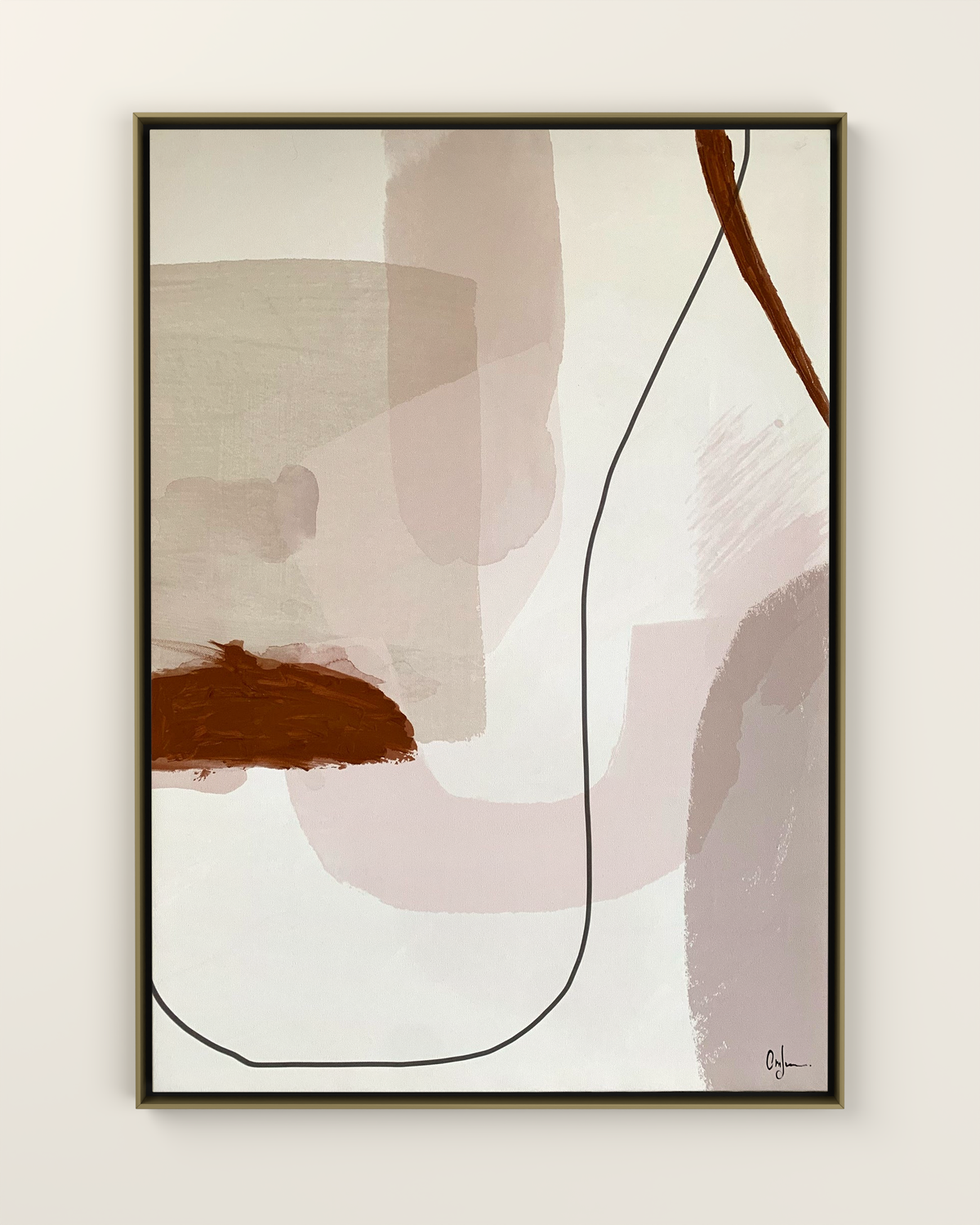 Siena Trace Canvas Artwork in a Golden frame | KUNAL TREHAN Casa Maison Home