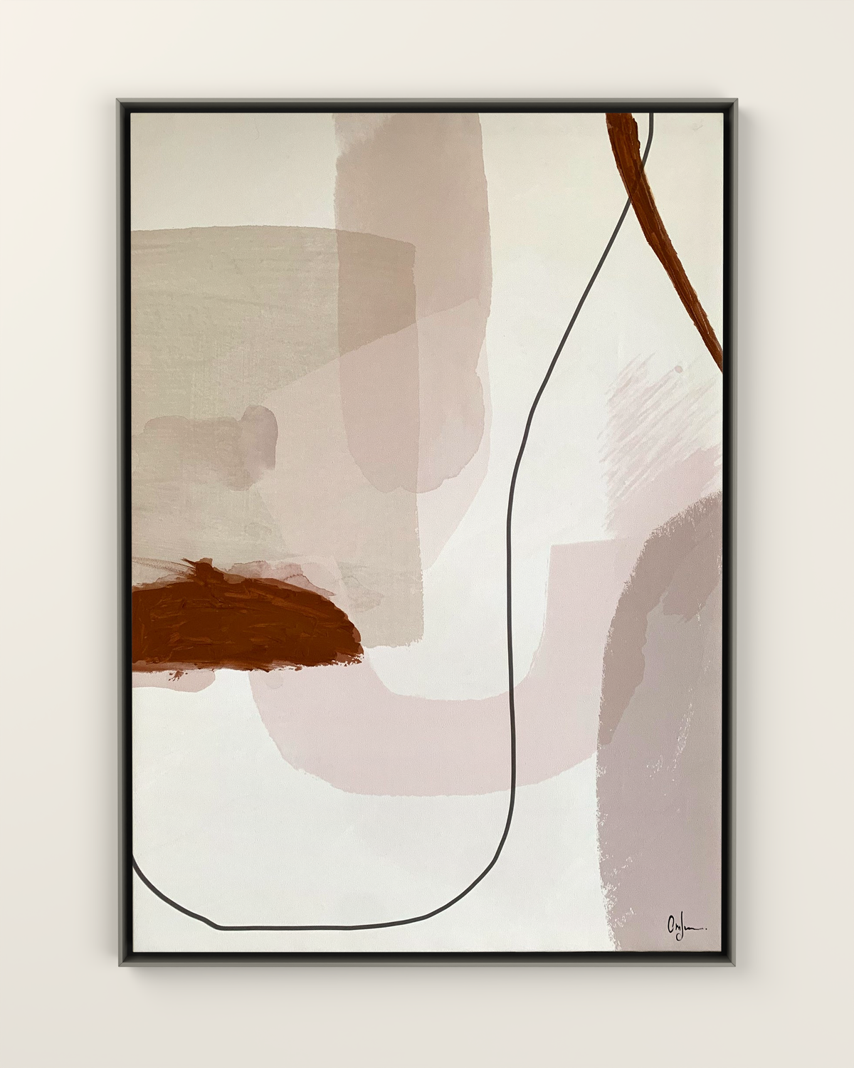 Siena Trace Canvas Artwork in a Silver frame | KUNAL TREHAN Casa Maison Home