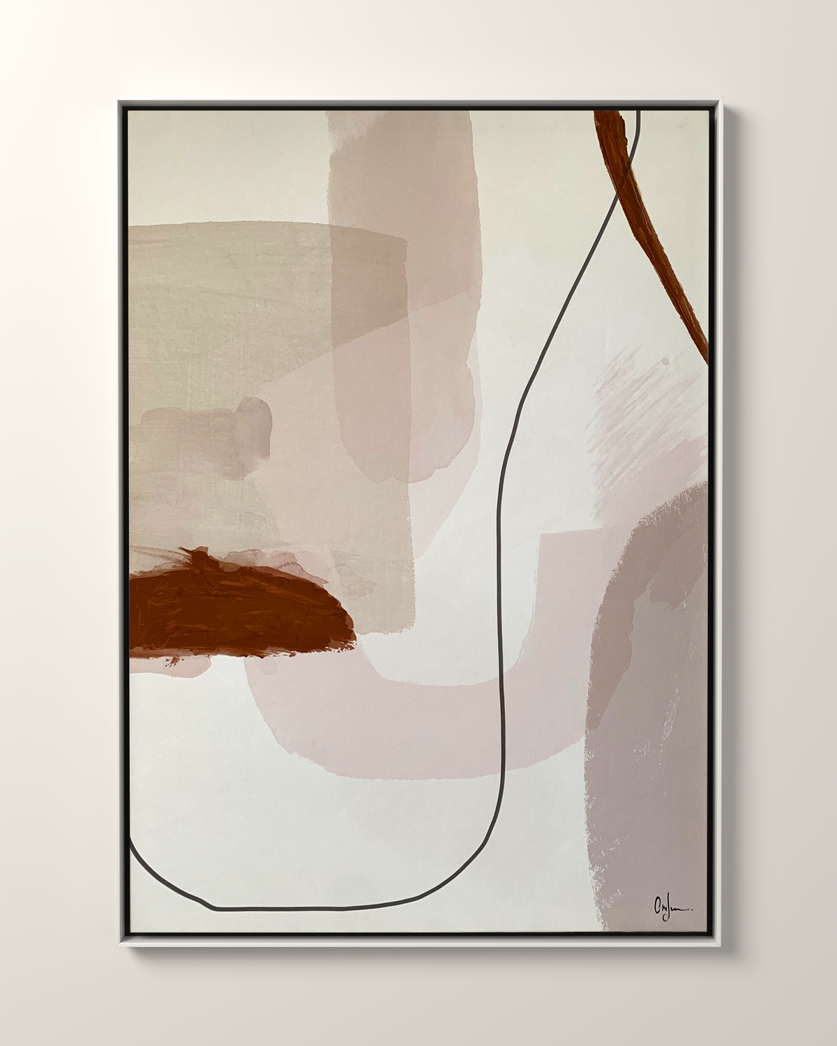 Siena Trace Canvas Artwork in a White frame | KUNAL TREHAN Casa Maison Home