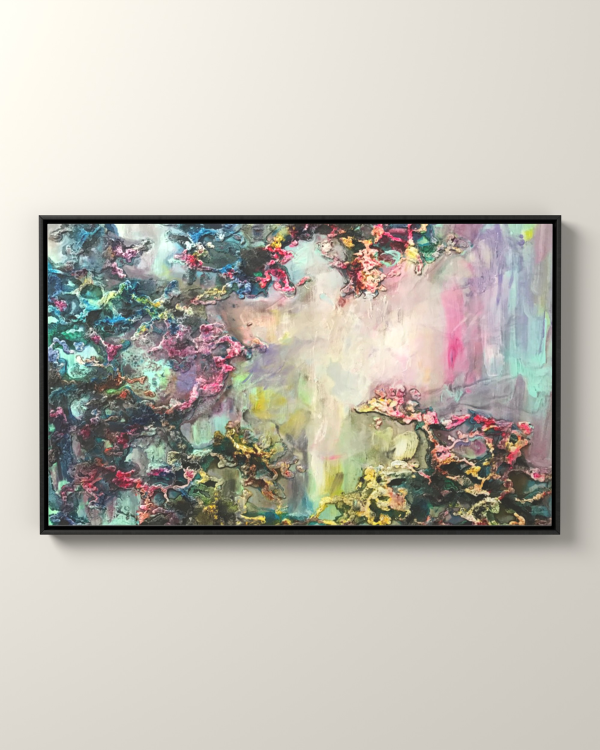 Solenne Canvas Artwork in a Black float frame | KUNAL TREHAN Casa Maison Home