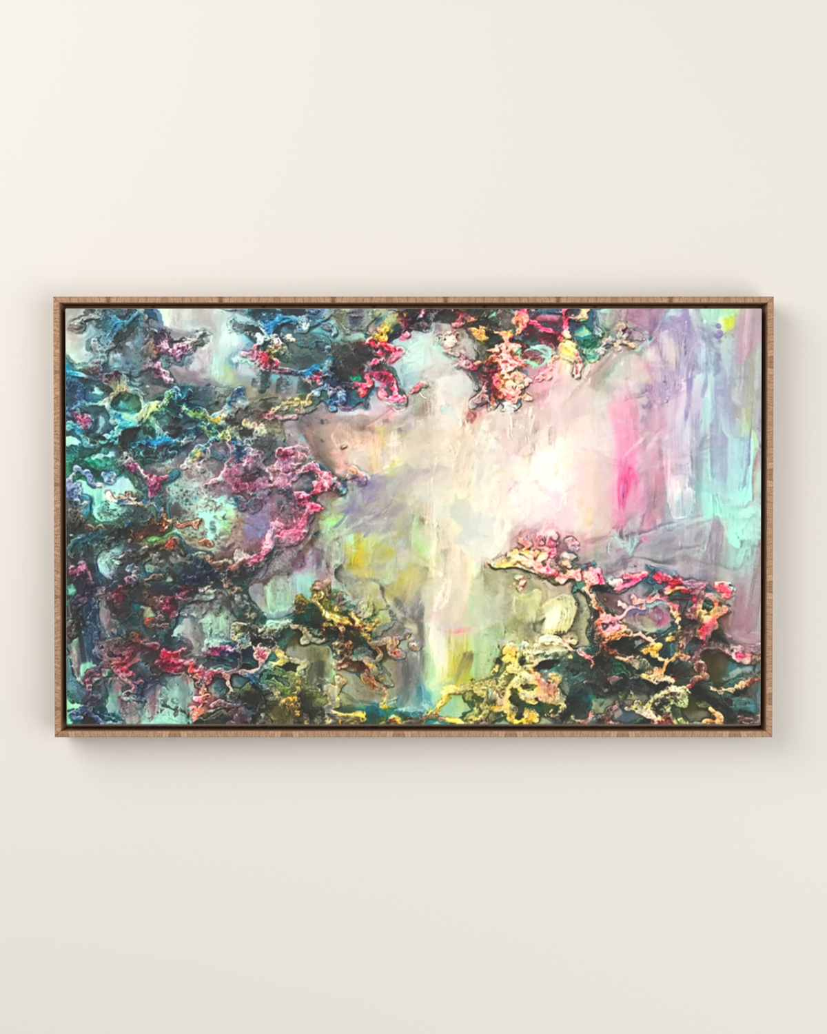 Solenne Canvas Artwork in an Oak float frame | KUNAL TREHAN Casa Maison Home