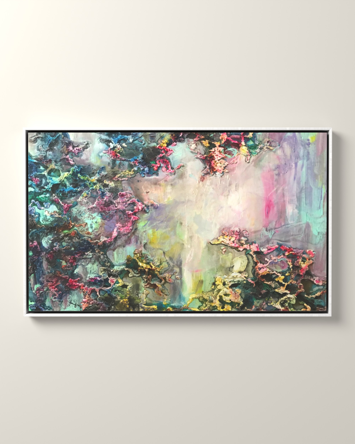 Solenne Canvas Artwork in a White float frame | KUNAL TREHAN Casa Maison Home