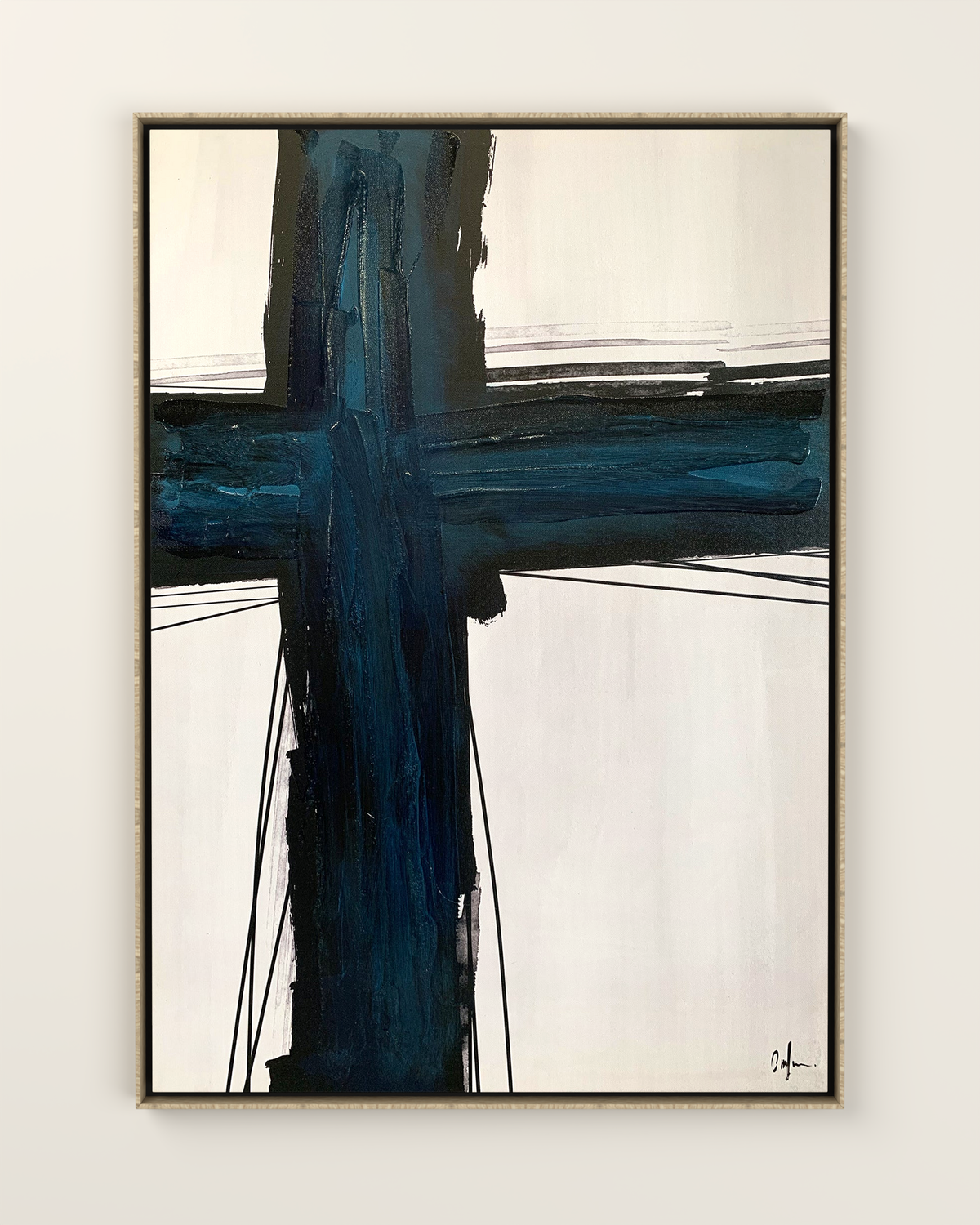 Traverse 1 Canvas Artwork in an Oak frame | KUNAL TREHAN Casa Maison Home