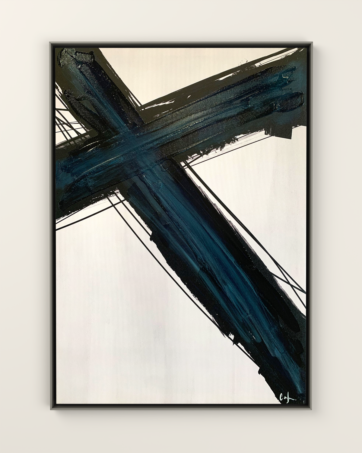 Traverse 2 Canvas Artwork in a Silver frame | KUNAL TREHAN Casa Maison Home