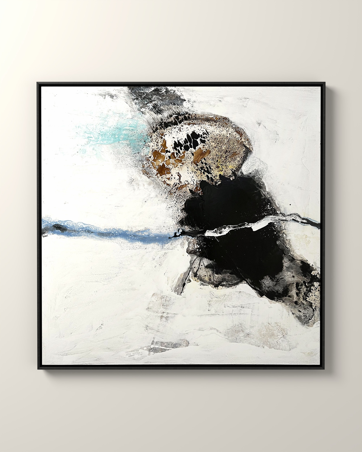 Varnen Canvas Artwork in a Black float frame | KUNAL TREHAN Casa Maison Home