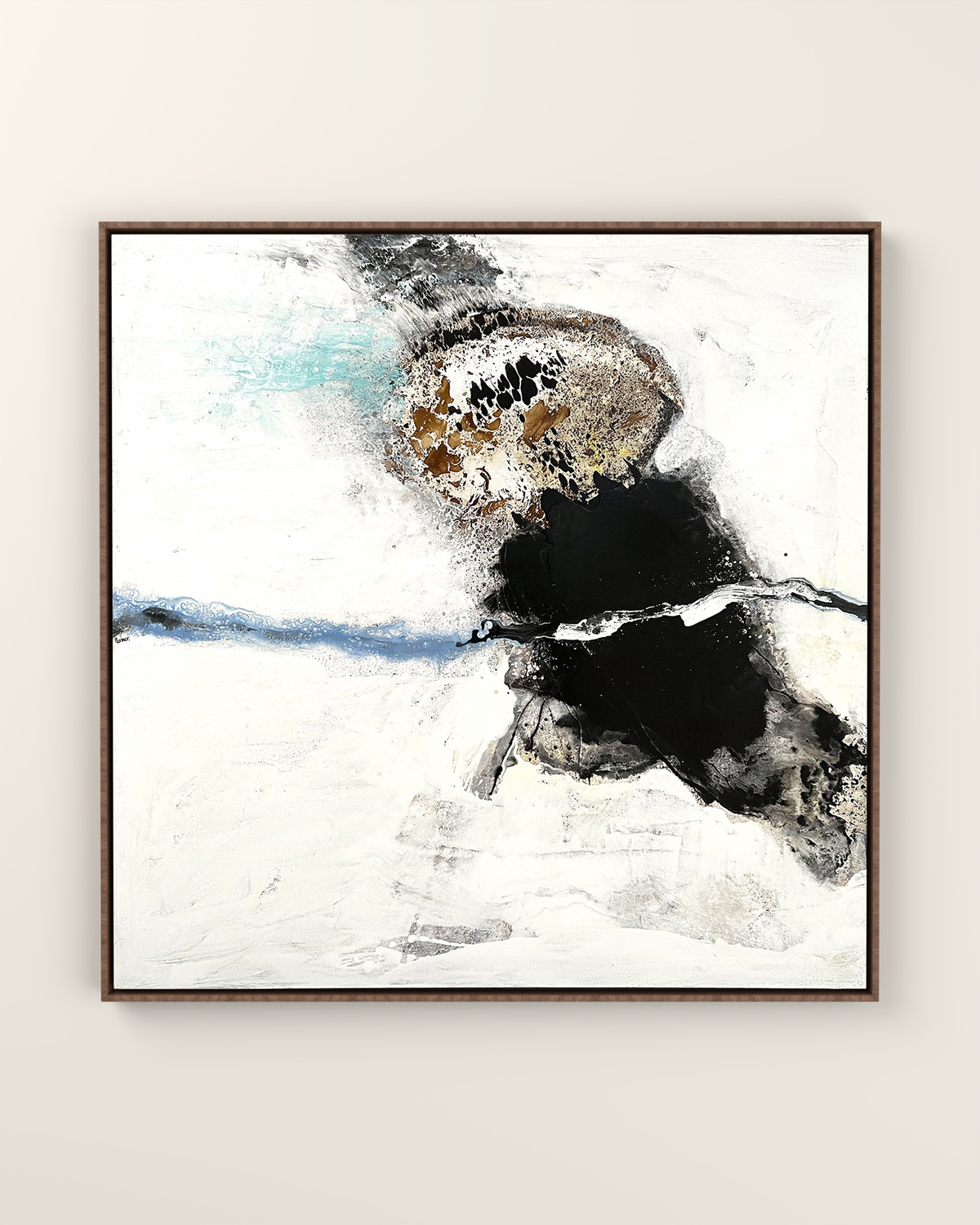 Varnen Canvas Artwork in a Walnut float frame | KUNAL TREHAN Casa Maison Home
