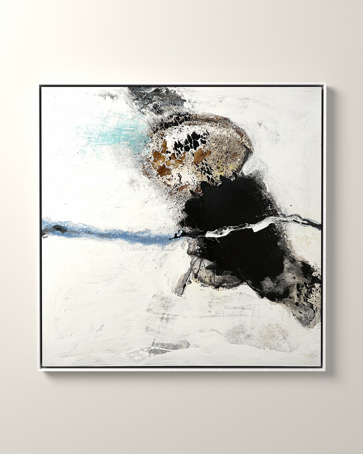 Varnen Canvas Artwork in a White float frame | KUNAL TREHAN Casa Maison Home