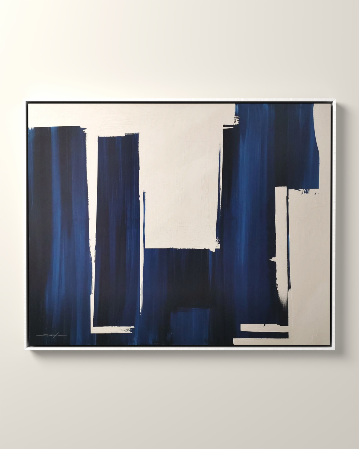 Velonne Canvas Artwork in a White float frame | KUNAL TREHAN Casa Maison Home