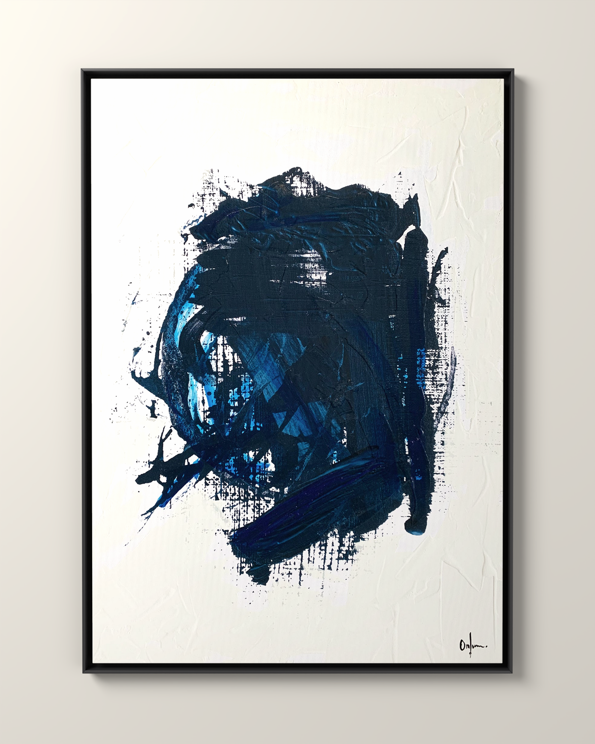 Vetra 1 Ink-blue Canvas Artwork in a Black frame | KUNAL TREHAN Casa Maison Home