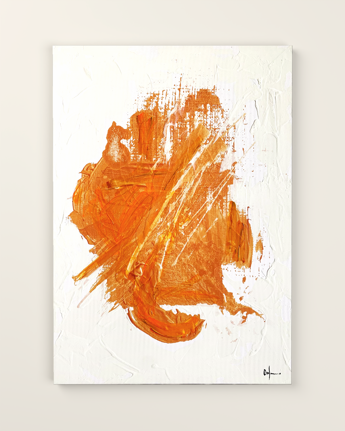 Vetra 2 Orange-gold Canvas Artwork without frame | KUNAL TREHAN Casa Maison Home
