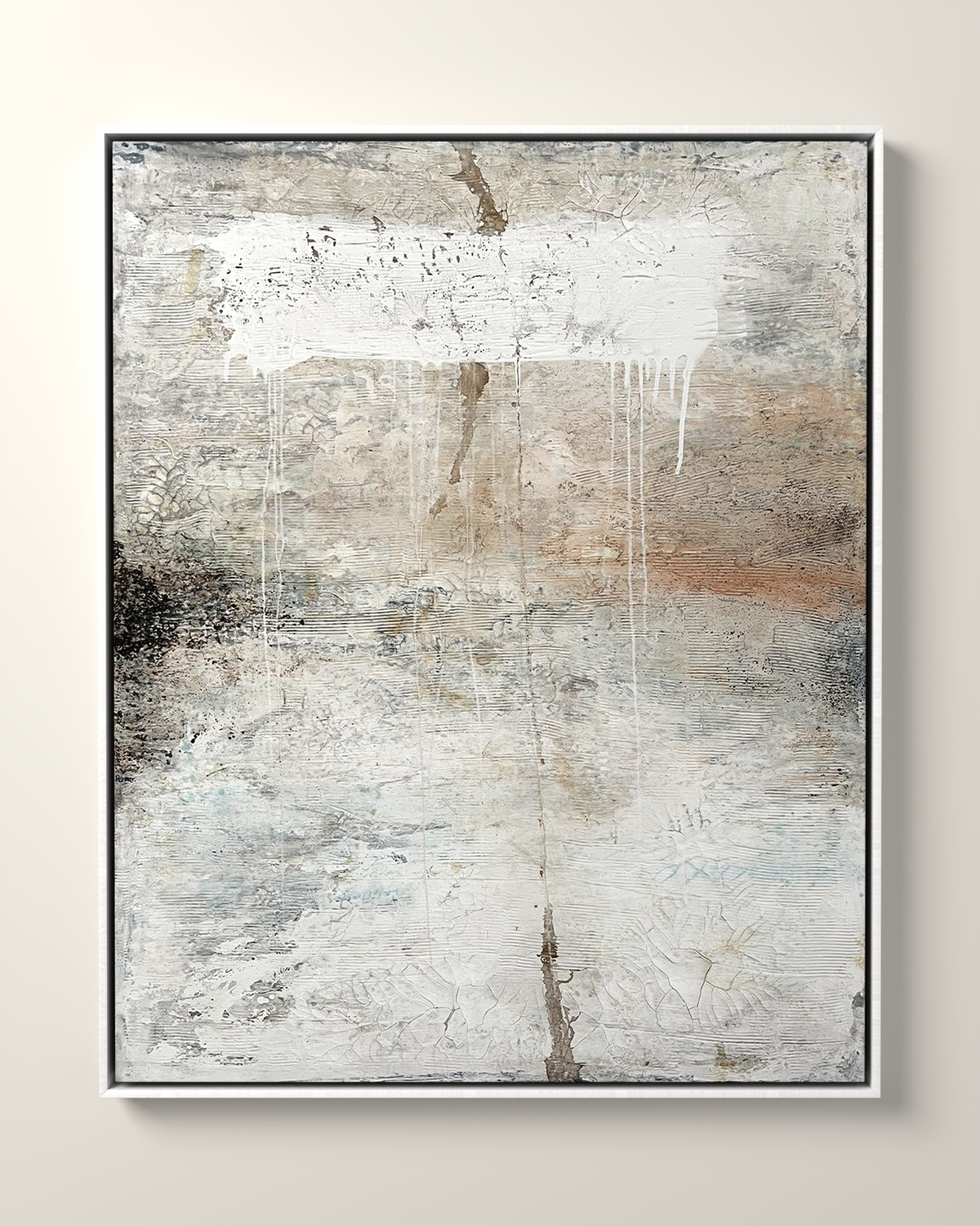 Vetrina Canvas Artwork in a White float frame | KUNAL TREHAN Casa Maison Home