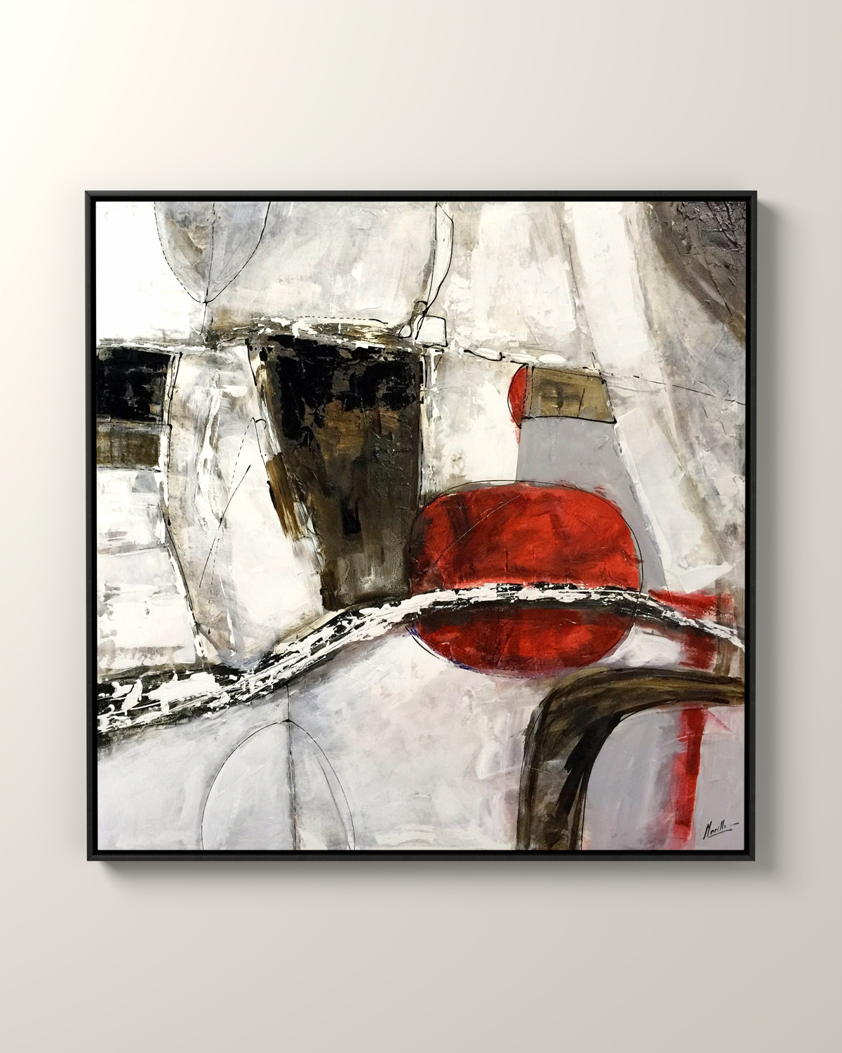 Via Ferro Canvas Artwork in a Black float frame | KUNAL TREHAN Casa Maison Home