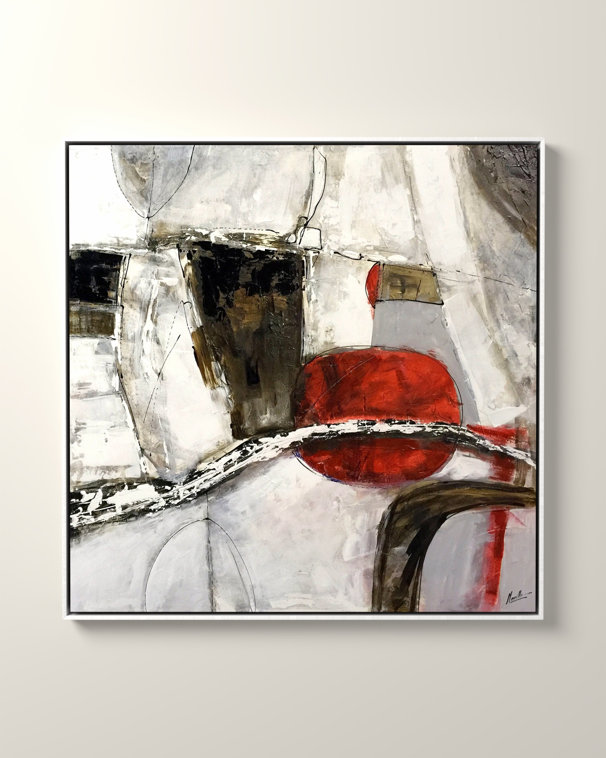 Via Ferro Canvas Artwork in a White float frame | KUNAL TREHAN Casa Maison Home