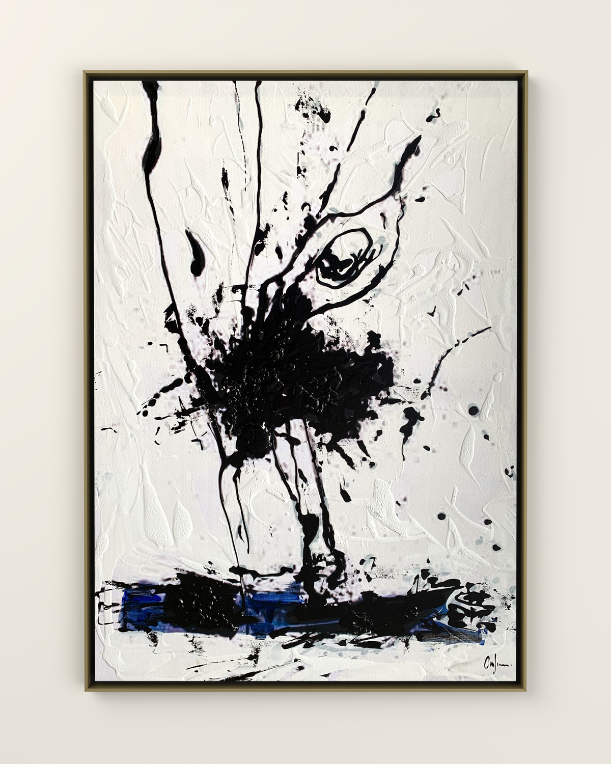 Vortice 1 Canvas Artwork in a Golden frame | KUNAL TREHAN Casa Maison Home