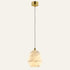 The Anfora alabaster pendant light in brass