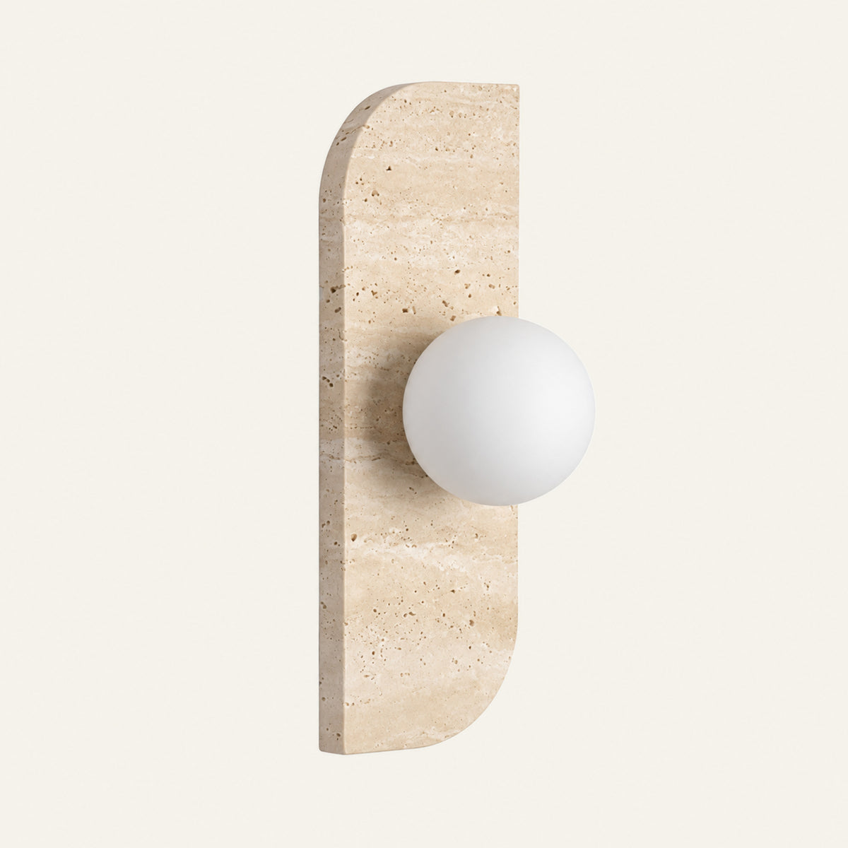 The Bolla travertine wall light side view