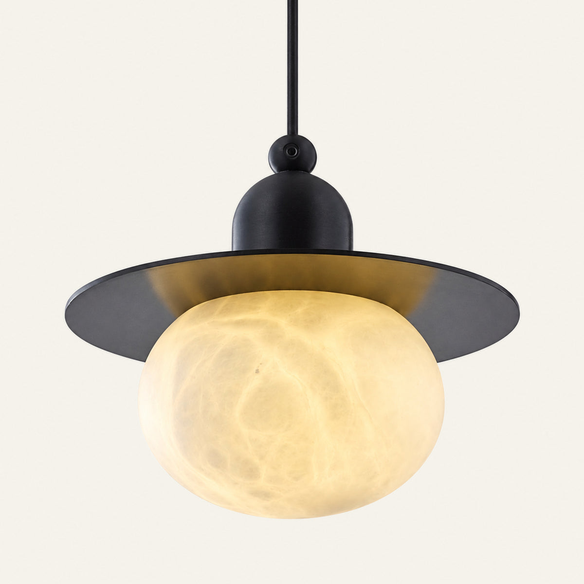 The Bombetta alabaster pendant light in black
