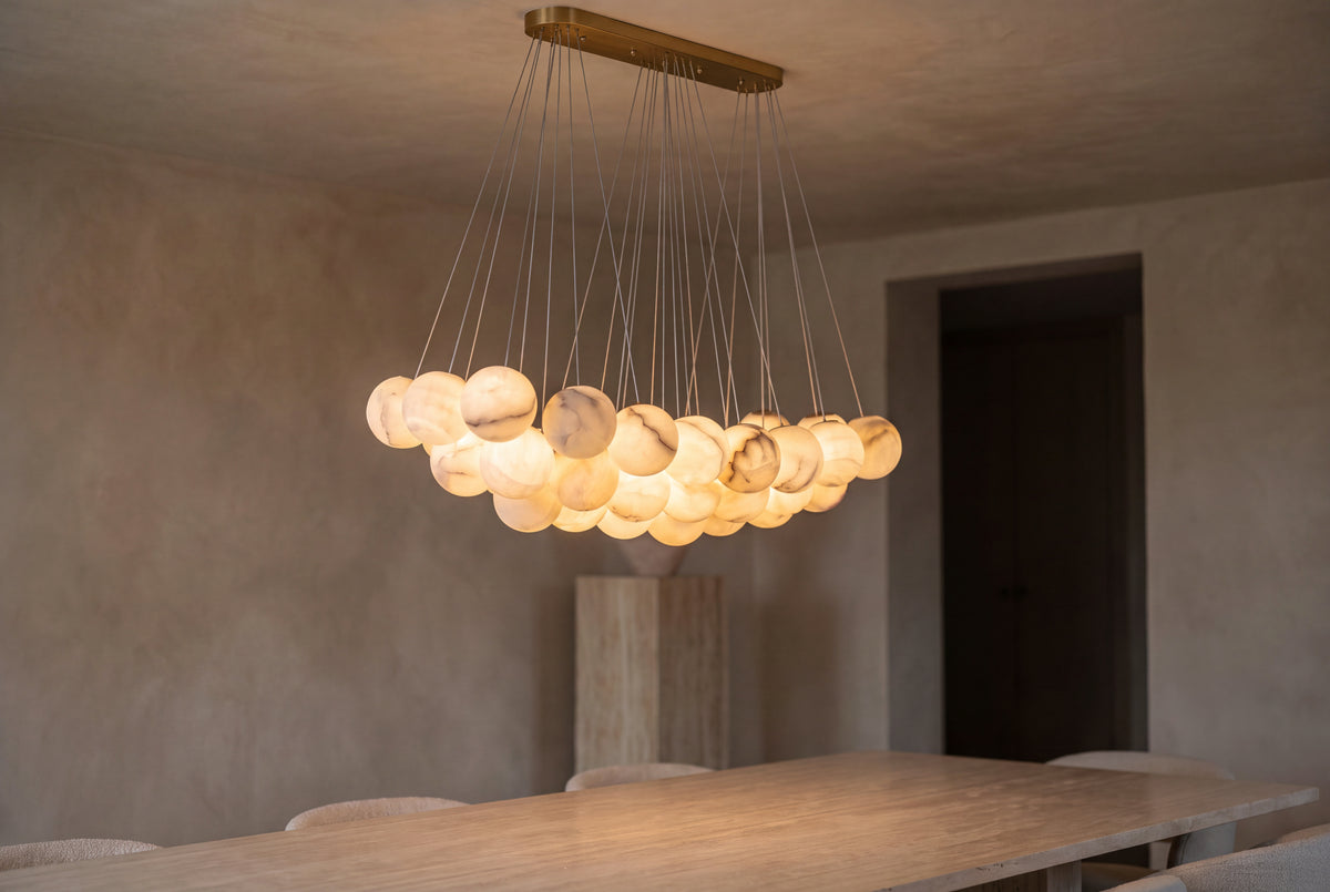 The Bouquet Alabaster Chandelier, lifestyle close-up