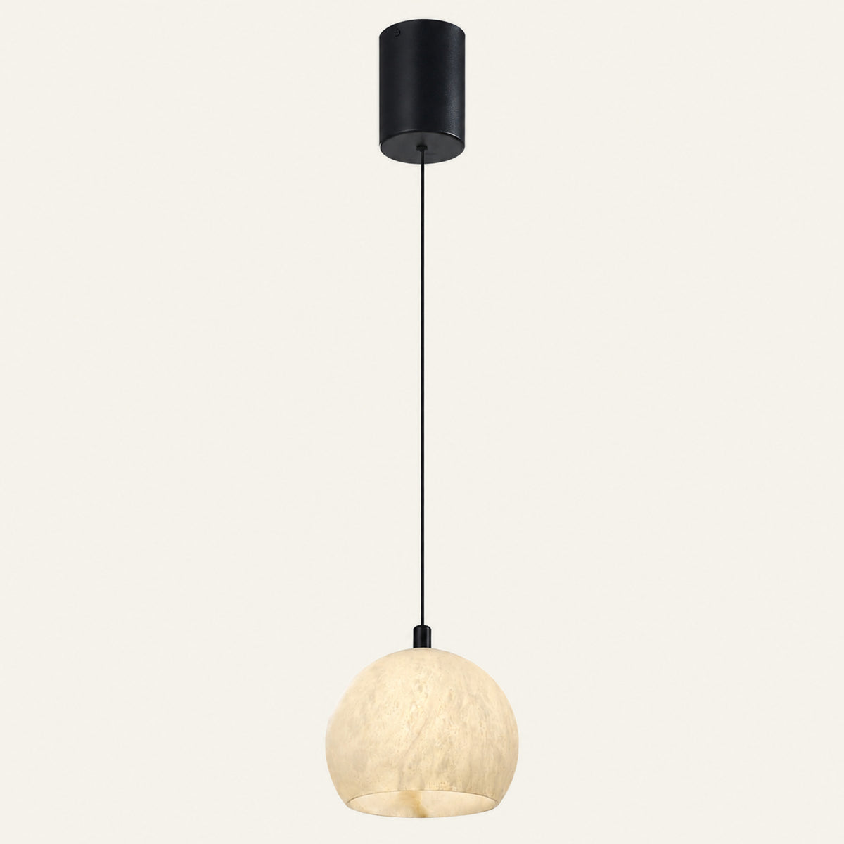 The Campana alabaster pendant light, Ø12cm in black