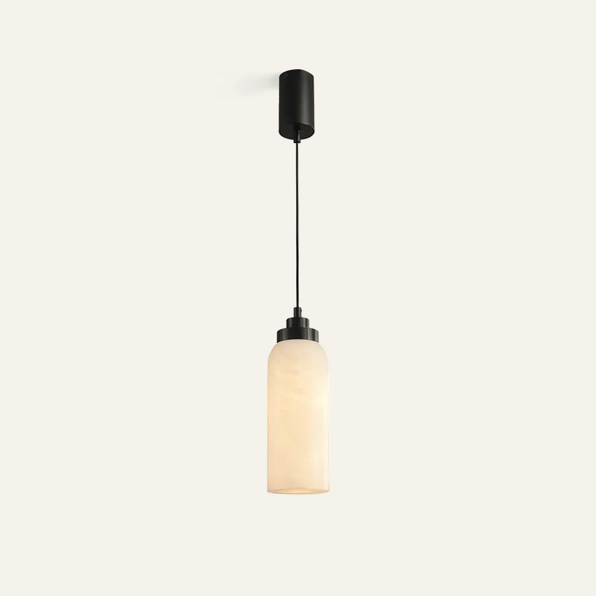 The Candela alabaster pendant light in black