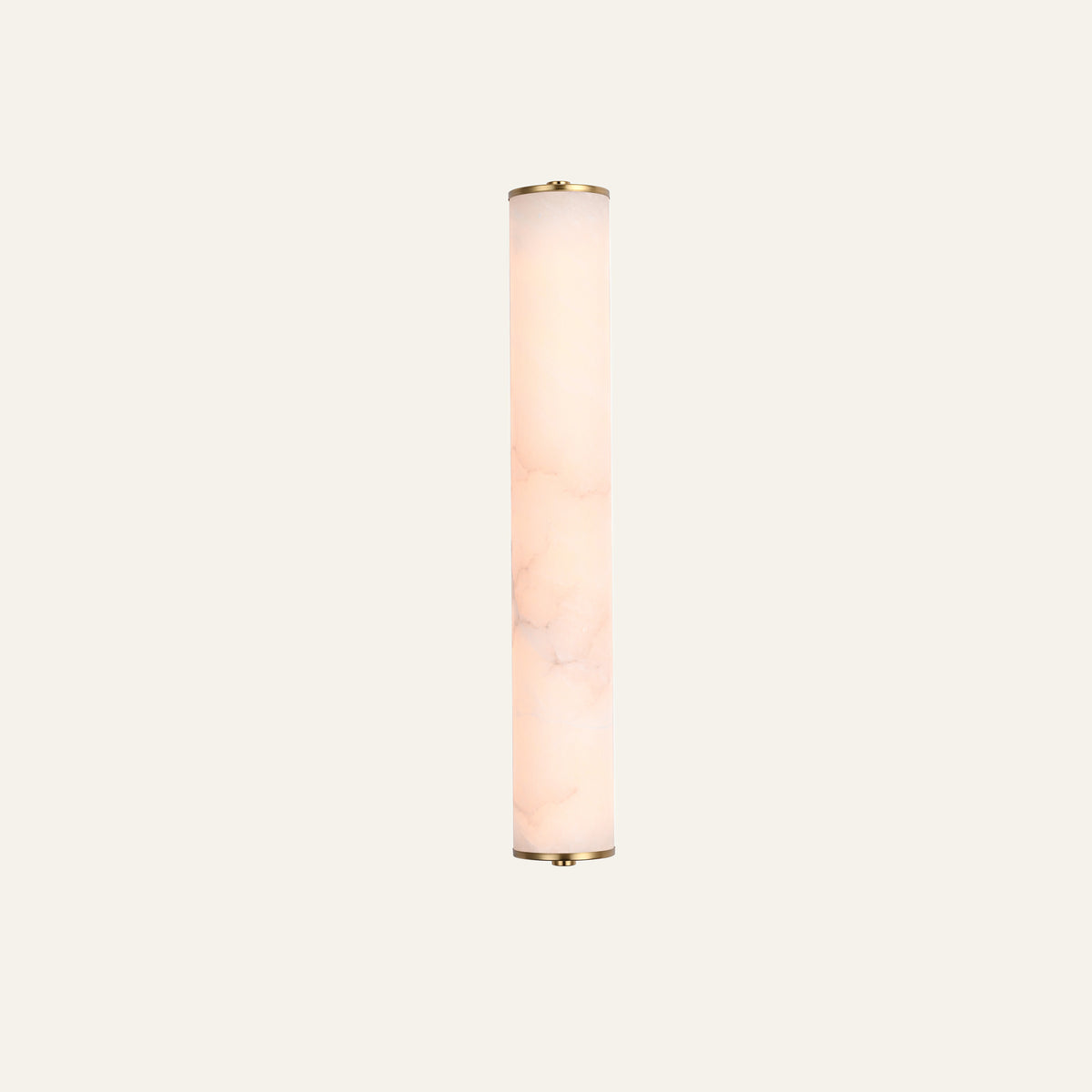 The Canna alabaster wall light, Ø6 x H40cm in brass