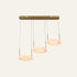 The Cascata alabaster chandelier, three rings in brass