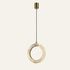The Cerchio alabaster pendant light, vertical ring Ø34cm in brass