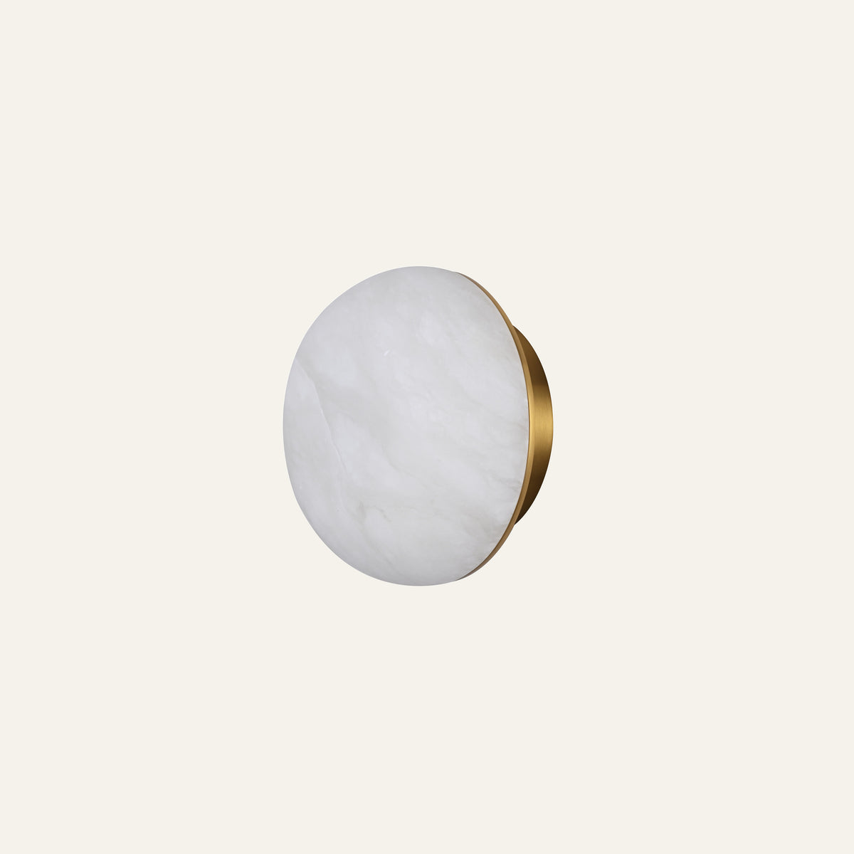 The Conca alabaster wall light in brass, unlit
