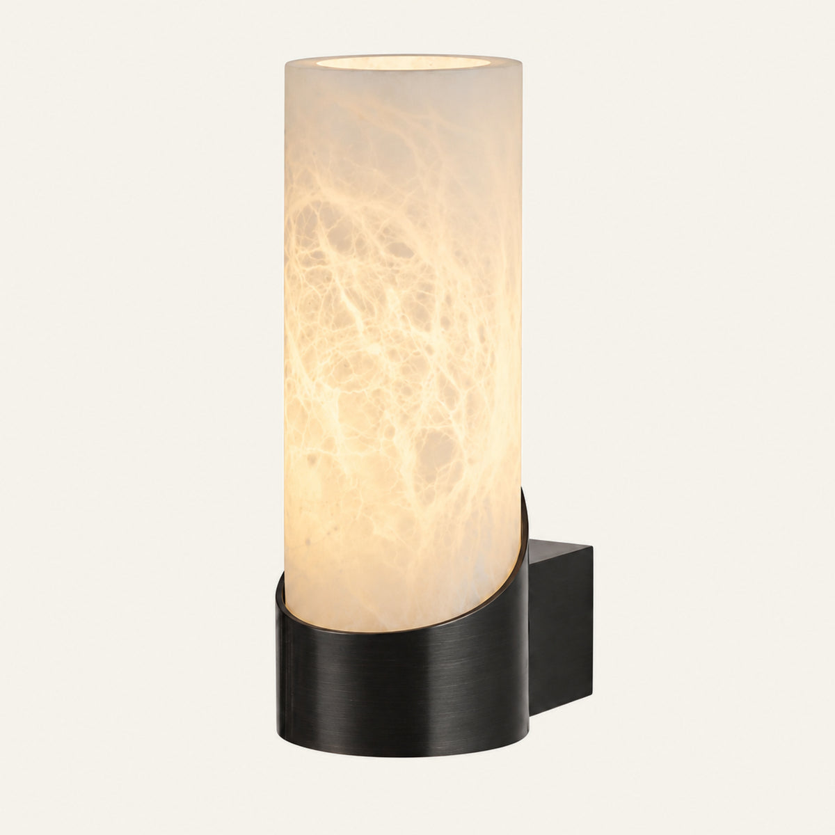 The Culla alabaster wall light in black