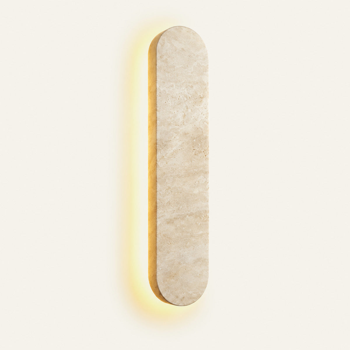 The Ellisse travertine wall light, L40cm