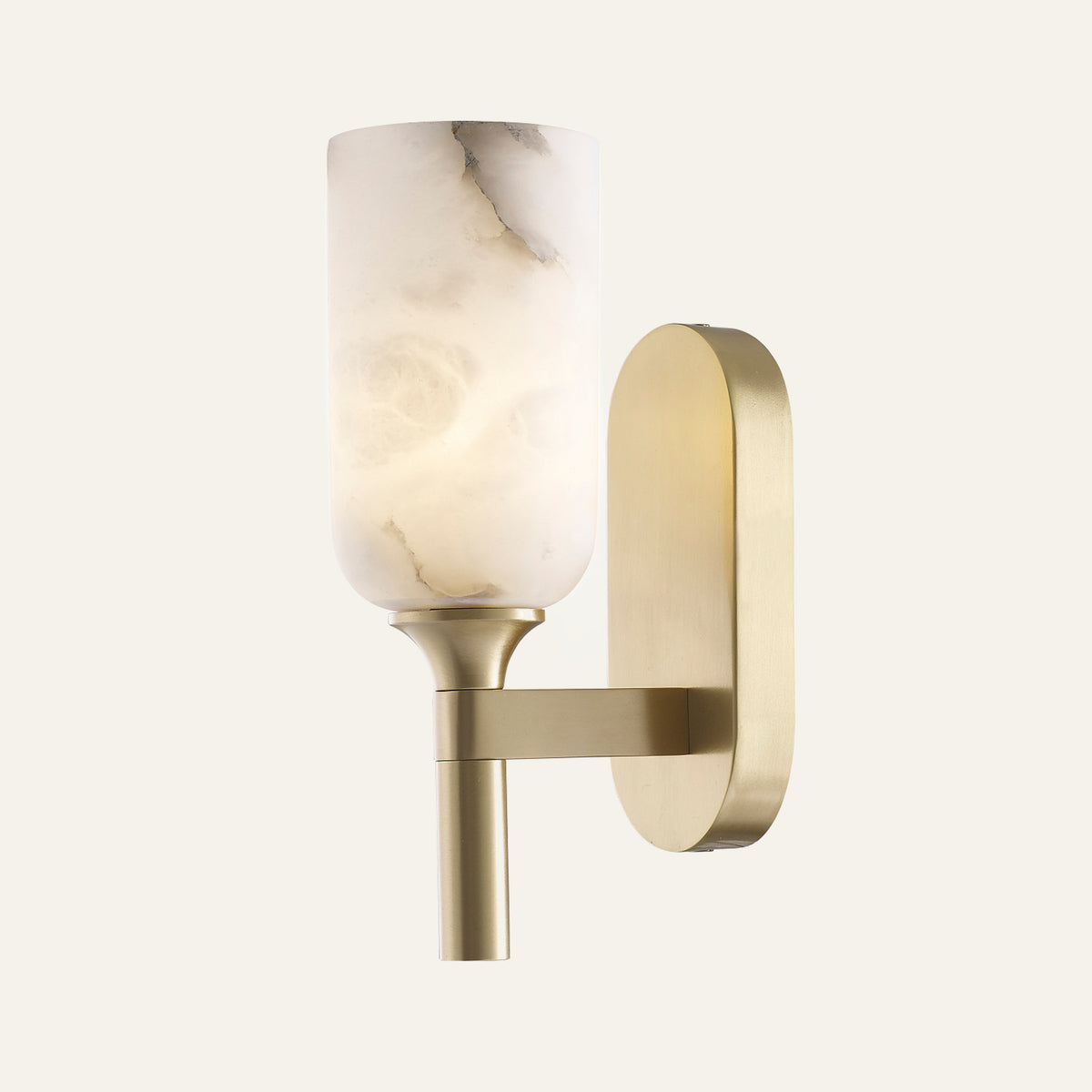 The Fiaccola alabaster wall light in brass