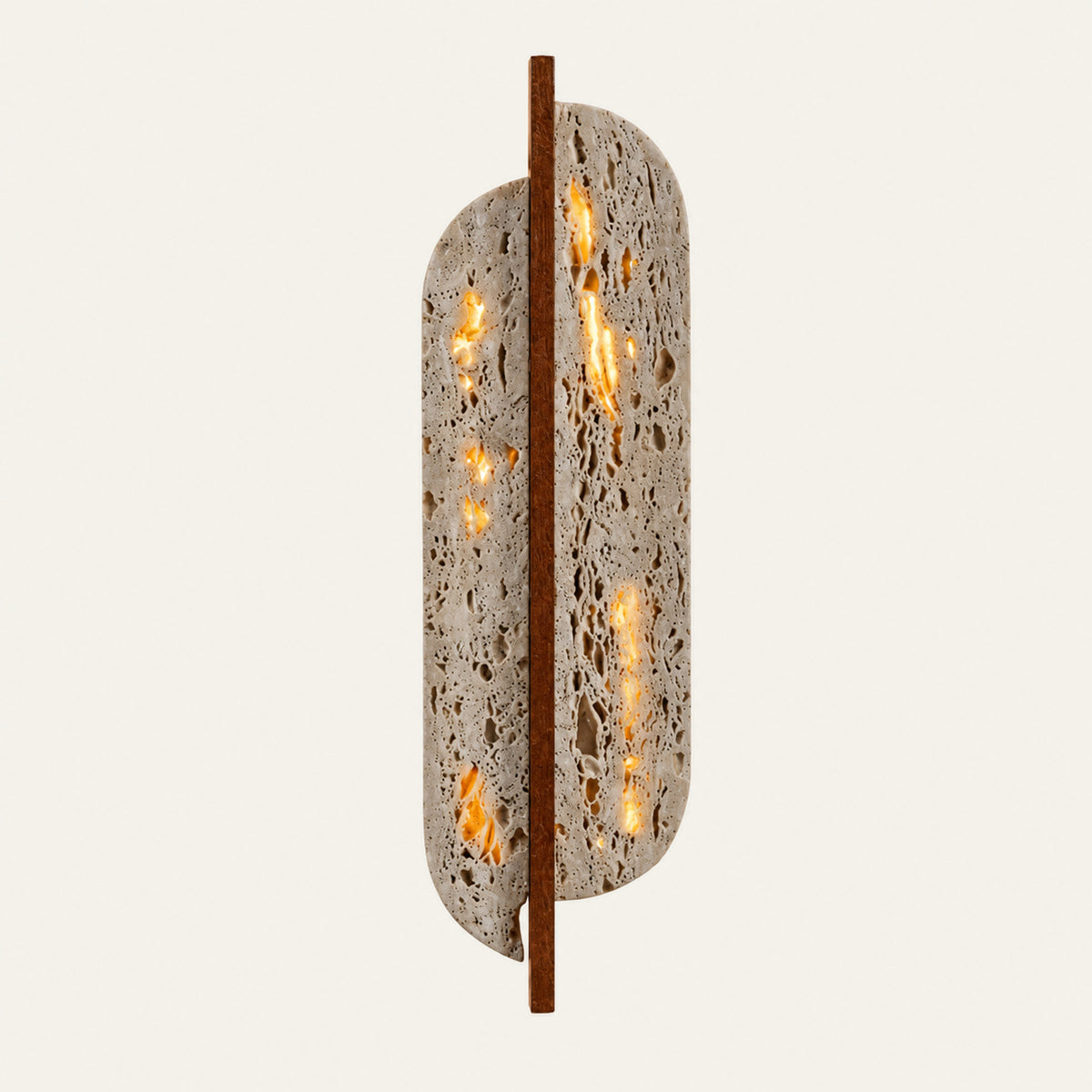 The Foglia travertine wall light, alternate view