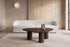 The Albenga Coffee Table in walnut, room setting, Kunal Trehan